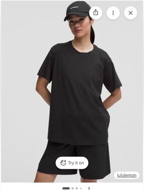 NWOT Size 12 Lululemon Black All Yours Organic Cotton Crewneck T-Shirt